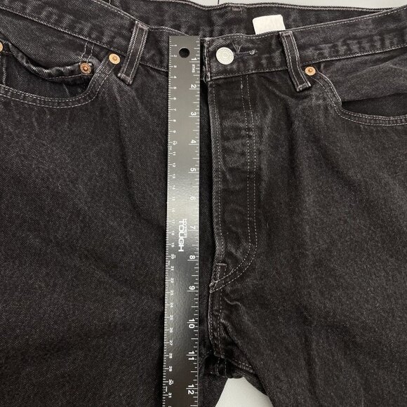 Levi's Black Straight  501 Jeans Classic Fit - Picture 9 of 12